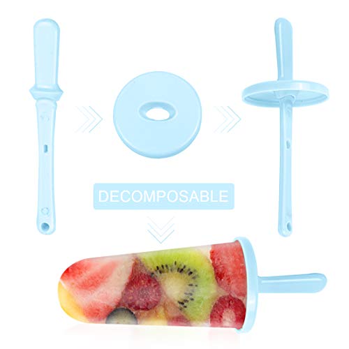 Moldes para Helados, 6 Ice Cream Pop Moldes Helados Popsicle Moldes Frozen Ice Cream Pop BPA Grado Alimenticio para Mujeres, Hombres, Niños, Bebés y Adultos, Azul