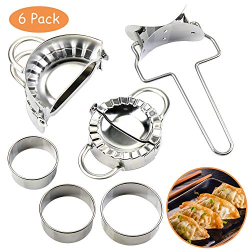 Moldes para Ravioli, 6 Piezas Acero Inoxidable Molde de Empanadillas e Ravioli Cortador, Utensilio para Hacer Empanadillas, Raviolis, Repostería Manual de Pasteles