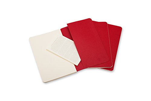 Moleskine CH113 - Set de 3 cuadernos, pocket 9 x 14, color rojo