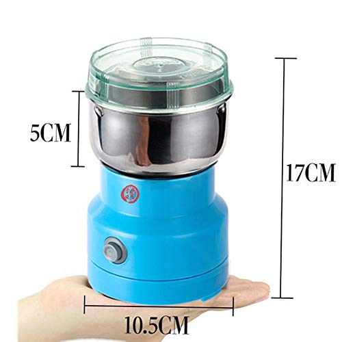 Molinillo de grano eléctrico, 150W Molinillo de café multifunción Food Spice Mill Aplastar la máquina Para hierbas caseras/especias/nueces/granos/molienda de granos de café (Azul)