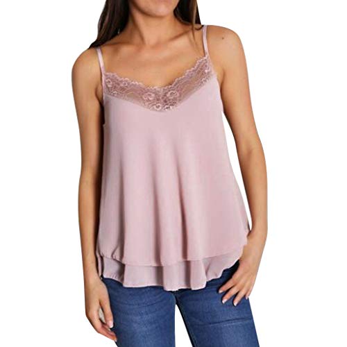 MOMOXI Chaleco sin mangas Top Multicolor Multicolor Multicolor Medio M para Mujeres Pink - B M