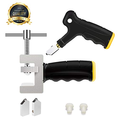 MoneRffi Kit de herramientas de corte manual de cristal, cortador de azulejos, herramienta de mano para cortar azulejos y vidrio de fácil deslizamiento, kit de bricolaje multifuncional