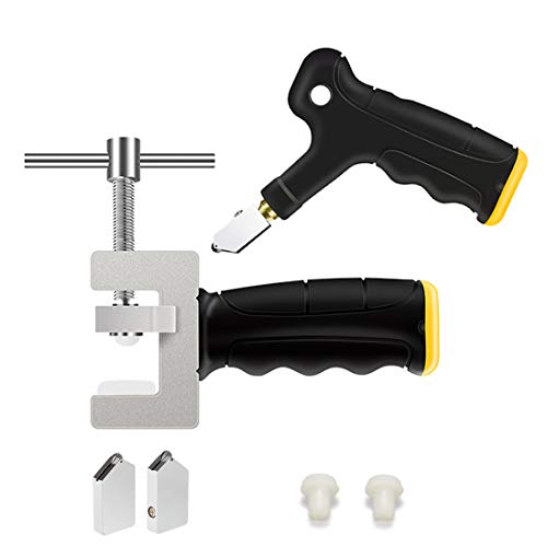 MoneRffi Kit de herramientas de corte manual de cristal, cortador de azulejos, herramienta de mano para cortar azulejos y vidrio de fácil deslizamiento, kit de bricolaje multifuncional