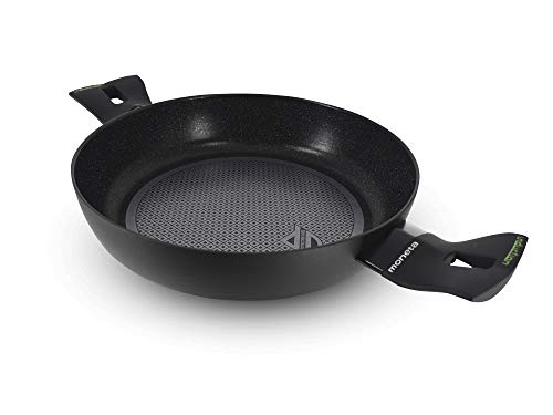 Moneta Nova cacerola baja con tapa, aluminio, Negro, 24 cm, para todo tipo de cocinas incluida inducción