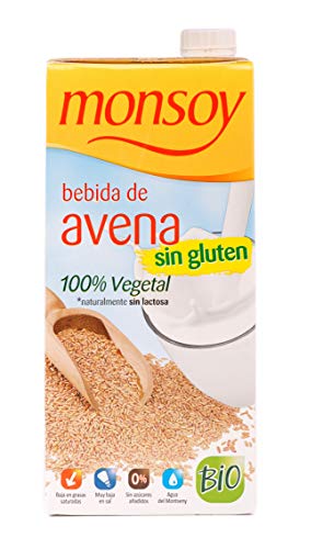 Monsoy - Bebida Ecológica de Avena sin Gluten - Caja de 4 x 1L