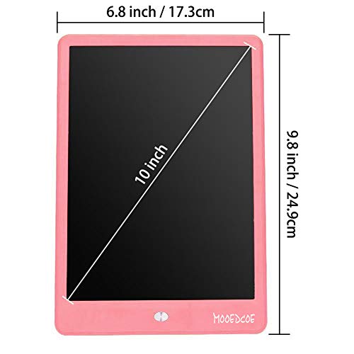 Mooedcoe Tableta de Escritura para Niños LCD 10 Pulgadas, Tableta de Escritura Borrado Parcial con Memoria - Tableta Escritura LCD Digital