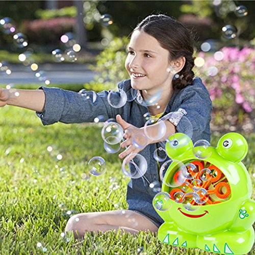 Morkka Portátil Máquina de Burbujas, Soplador de Pompas de Jabón Duradero, Divertida Forma de Frog Shape para Niños y Adultos Fácil de Usar para Navidad Fiestas Barbacoa Boda (Frog)