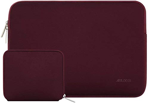 MOSISO Funda Protectora Compatible con 2019 MacBook Pro 16 A2141/15-15.6 Pulgadas MacBook Pro Retina 2012-2015/Ordenador Portátil, Bolsa Blanda de Neopreno Agua Repelente con Pequeño Caso, Vino Rojo