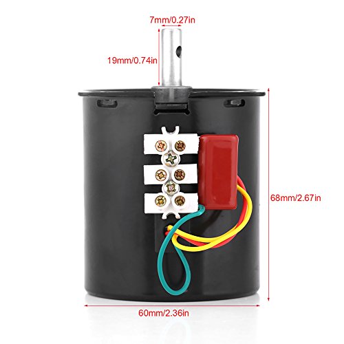 Motor de engranajes síncronos de imán permanente, 68KTYZ AC220V 28W 2.5 20 30 110r / min CW/CCW Torque grande para instrumentos, automatización(2.5RPM)