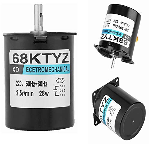 Motor de engranajes síncronos de imán permanente, 68KTYZ AC220V 28W 2.5 20 30 110r / min CW/CCW Torque grande para instrumentos, automatización(2.5RPM)