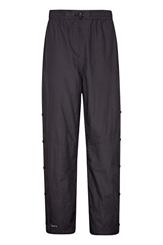 Mountain Warehouse Agrimensores Impermeables para Hombre - Pantalones de Breathable, Pantalones Grabados de Las Costuras, Acoplamiento Alineado Negro S