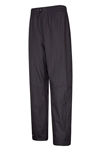 Mountain Warehouse Agrimensores Impermeables para Hombre - Pantalones de Breathable, Pantalones Grabados de Las Costuras, Acoplamiento Alineado Negro S