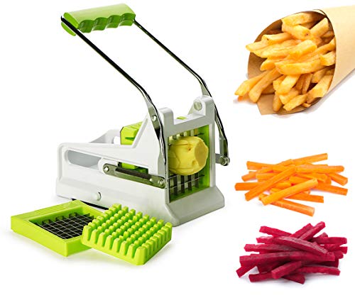 MovilCom® - Cortador de Patatas Fritas, Cortador Verduras, troceador Cortador Patatas Fritas con 2 Cuchillas