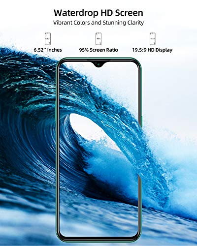 Moviles Libres, DOOGEE X95 Smartphone Libre 2020, 6.52 Pulgadas 19.5:9 HD+ Pantalla 4G Telefonos, 4350mAh, 13MP+2MP+2MP+5MP, Android 10.0 Smartphone, 16GB ROM,128GB SD, Dual SIM Face ID, Verde