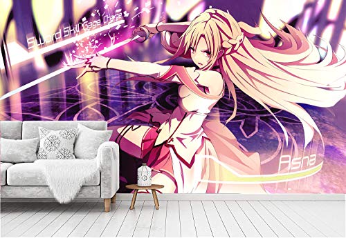 MSBXBB Mural Tela No Tejidamurales De Pared Para Papel Tapiz Fotográfico Sala De Estar Bar Decoración Papeles Pintados Papel Tapiz Seda Sword Art Online,purple B,200cm(W) x 100cm(H)