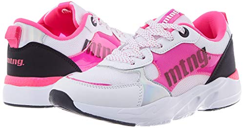 MTNG 47968, Zapatillas para Niños, Multicolor (Action PU Blanco/Vin Fucsia Fluor/Iris Plata/Yoda Negro C49525), 35 EU