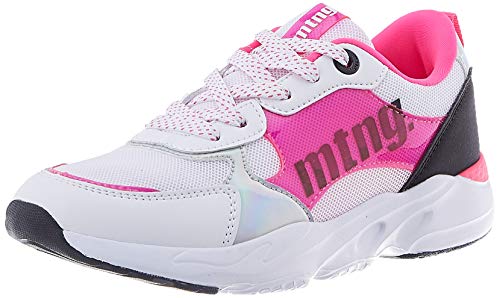 MTNG 47968, Zapatillas para Niños, Multicolor (Action PU Blanco/Vin Fucsia Fluor/Iris Plata/Yoda Negro C49525), 35 EU