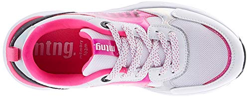 MTNG 47968, Zapatillas para Niños, Multicolor (Action PU Blanco/Vin Fucsia Fluor/Iris Plata/Yoda Negro C49525), 35 EU