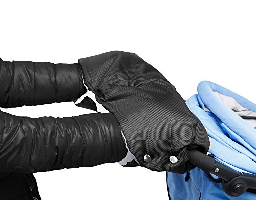 Mture Guantes de Silla de Paseo, Manoplas guantes de Forro polar impermeable, Invierno Protege Manos Guantes Caliente para cochecito carrito silla de bebé