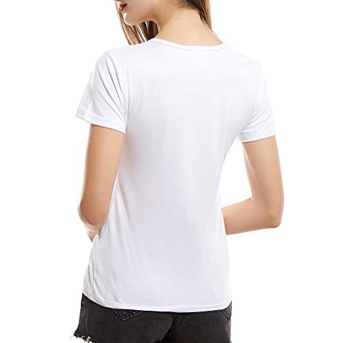 Mujeres de impresión de Bolsillo más el tamaño de Manga Corta Blusa Easy Top Camisa Mujer Mangas Largas Tops Algodón Cuello Redondo Blusa Túnica Casual Fiesta Elegante Tank Tops Blusa