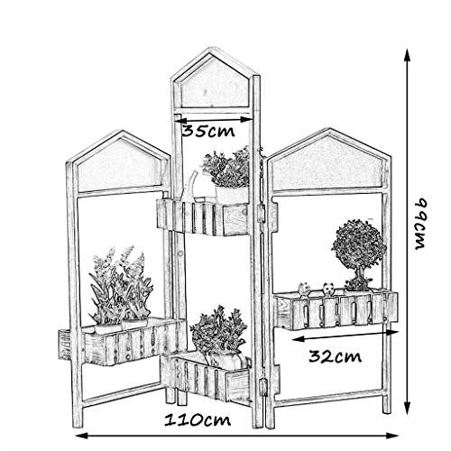 MultifuncióN Estante Almacenamiento Baldas Andamio de flores plegable Estante de flores de madera móvil Estante de esquina Estante de planta de jardín Estante for macetas Estantes / Estante de almacen