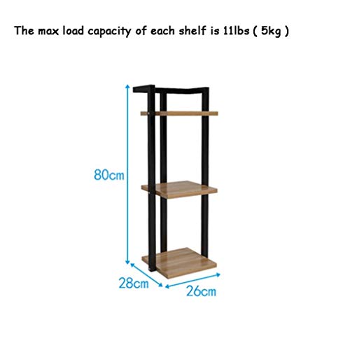 MultifuncióN Estante Almacenamiento Baldas Soporte de flores Soporte de flores de 3 niveles Estante for macetas Estante de exhibición de plantas de madera Estante con marco de acero Estante de almacen