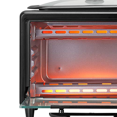 Multifuncional Desayuno Máquina, Hogar 3 En 1 Horno De Pizza Tortilla De Huevo Sartén Tostadora Eléctrica Mini Goteo Americana Cafetera, Fácil De Limpiar Black