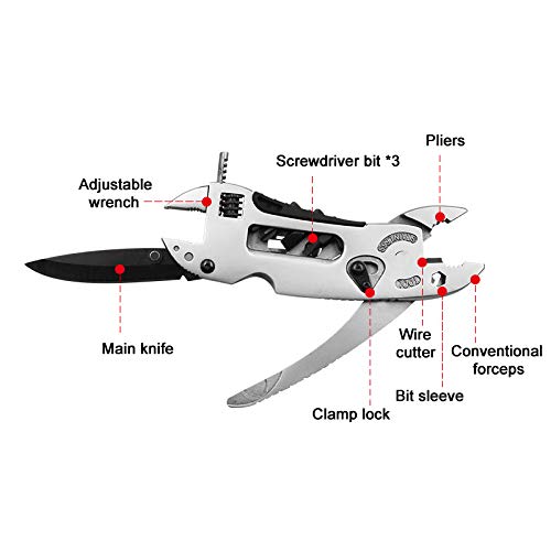 Multiherramientas Destornillador Plegable Llave Alicates Multifunción Acero Inoxidable Llave Herramienta para Camping Survival Exterior