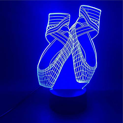 Múltiples colores Hermoso regalo para niñas con zapatos de baile Base brillante Venta caliente Luz de noche LED Adornos USB Día del niño