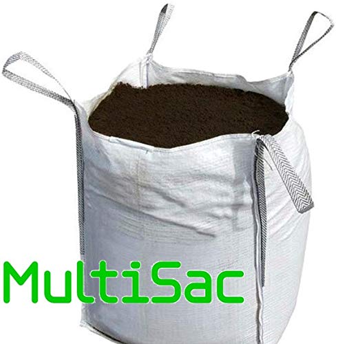MULTISAC. 2 Big Bags (FIBC) 90x90x90cm 1000 KG. Ideal para gestión de reciclaje, escombros, tierra, áridos, jardinería, etc.