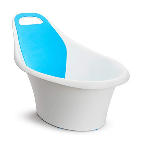 Munchkin Bañera Para Bebé Sit and Soak, Soporte Integrado y Respaldo de Espuma Almohadillado, 0-12 meses, color blanco