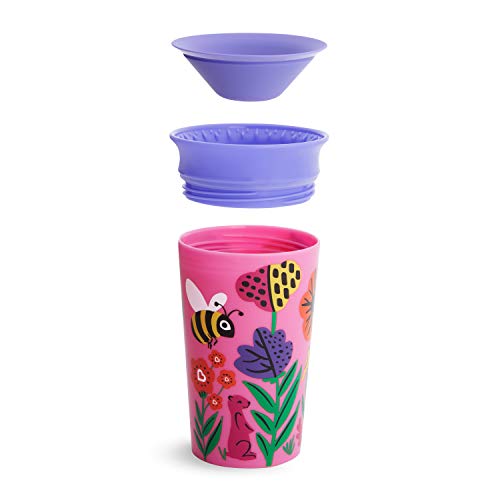 Munchkin Miracle 360° Wildlove - Vaso Antiderrames , Abeja/Lémur, 266 ml, 2 uds