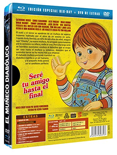 Muñeco Diabolico BD + DVD de Extras + Slip Cover  1988 Child's Play [Blu-ray]