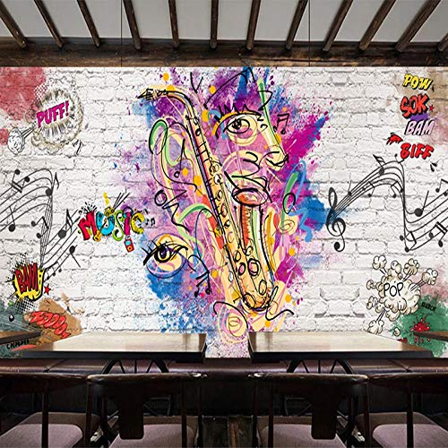 Mural,Papel Tapiz Fotográfico Personalizado 4D Pintado A Mano Personalidad Graffiti Arte Pintura De Pared Retro Restaurante Cafetería Tienda De Ropa Decoración Mural Pintura Revestimiento De Parede