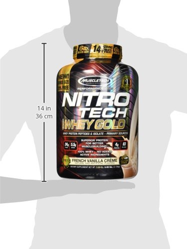 Muscletech Suplemento Dietético Proetina en Polvo "Nitro Tech 100%", sabor Crema De Vainilla Francesa - 2,51 kg