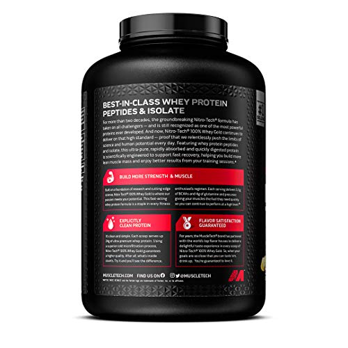 Muscletech Suplemento Dietético Proetina en Polvo "Nitro Tech 100%", sabor Crema De Vainilla Francesa - 2,51 kg