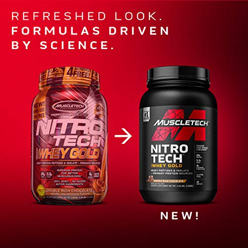 Muscletech Suplemento Dietético Proetina en Polvo "Nitro Tech 100%", sabor Rico Chocolate Doble - 2,51 kg