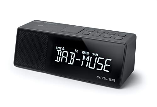 Muse M-172 DBT - Radiodespertador con Bluetooth, Puerto USB y función de Carga (Bluetooth, NFC, USB, Entrada Auxiliar, Radio PLL, FM-Dab/Dab+, Pantalla LED, 20 emisoras, Sleep, Snooze), Color Negro