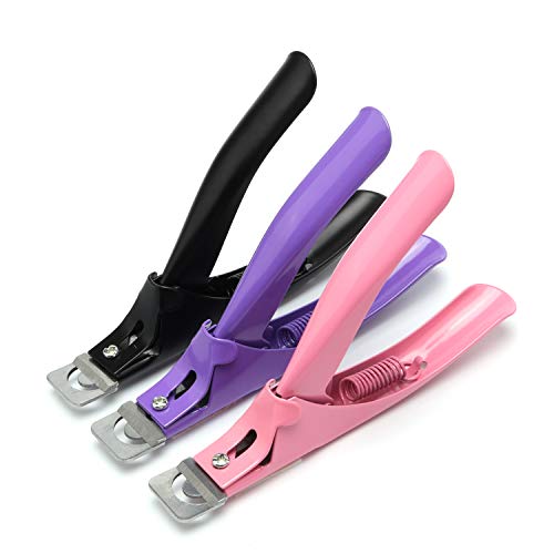 MWOOT 3 Piezas False Nail Clipper Uñas Cortadores Set,Edge Cutter Tips Nail Corta Uñas de Acero Inoxidable Trimmer Manicure Pedicure Tools Para Acrylic Gel