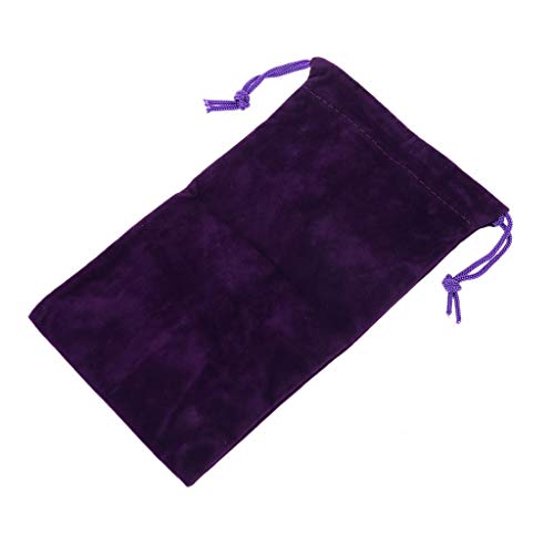 MYA - Bolsa de tarot con cordón para bolsa de almacenamiento de tarjetas de juego de tartas de terciopelo y pentagrama, velur, negro, 19cm/7.48" × 11cm/4.33"