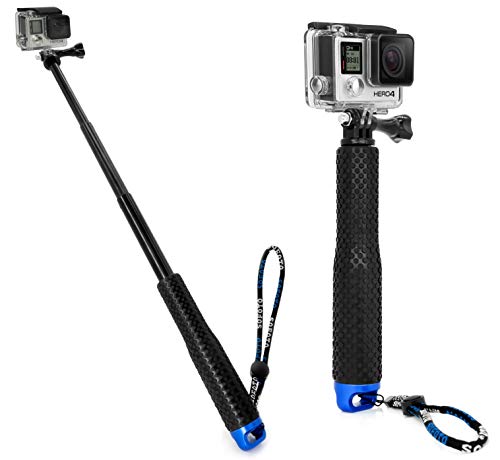 MyGadget Selfie Stick GoPro Palo de Selfie - Monopod Flexible y Extensible - Extensión Ajustable para Cámaras GoPro Hero/Sony Action CAM – Azul