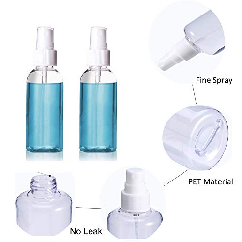 Myhozee 6 * 100ML Botella de Spray Fino Botella de plástico Botella para Perfume Recargable - Pulverizador Botellas Viaje con Spray - en Transparente para Alcohol, Jabón de Manos, Perfume