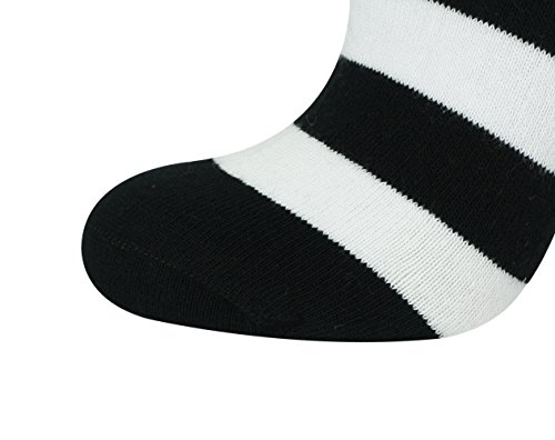 Mysocks unisexo Rodilla alta calcetines largos raya Algodón blanco negro