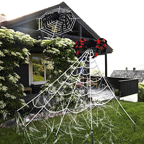 MYYXGS Tela De ArañA De Halloween EláStica Gigante DecoracióN De Fiesta De Terror Bar Casa Embrujada Tela De ArañA De Halloween DecoracióN De Halloween