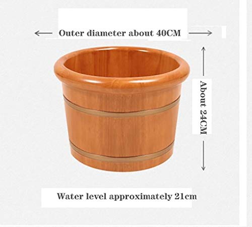 MZZYP Encina Espesa Filo Barril de Madera baño de pies Barril con Tapa hogar de Madera Durable pie Sanitaria Cubo Cuba de Lavado pie 24cm casa