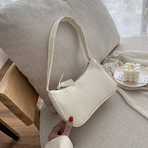 N / A Bolso Retro Bolso Vintage Bolso para Mujer Bolso Baguette Femenino de Cuero Mini 230 X 150 X 80 mm