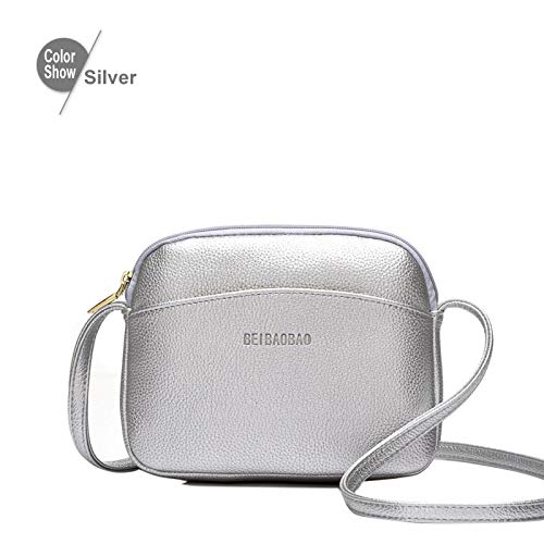 N / A Bolsos Cruzados Calientes para Mujeres Mini Bolso de Mensajero Casual de Color Caramelo para niñas Bolsos de Cuero con Solapa 20.5 * 16 * 8 cm