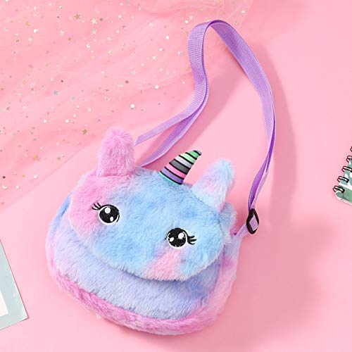 N / A Unicornio Bolsas de Felpa Mochila para niños Bolsa de Hombro Animales de Dibujos Animados Crossbody Bolsa Juguetes Hebilla Bolsa como espectáculo