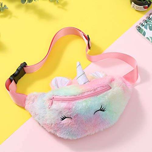 N / A Unicornio Bolsas de Felpa Mochila para niños Bolsa de Hombro Animales de Dibujos Animados Crossbody Bolsa Juguetes Hebilla Bolsa como espectáculo