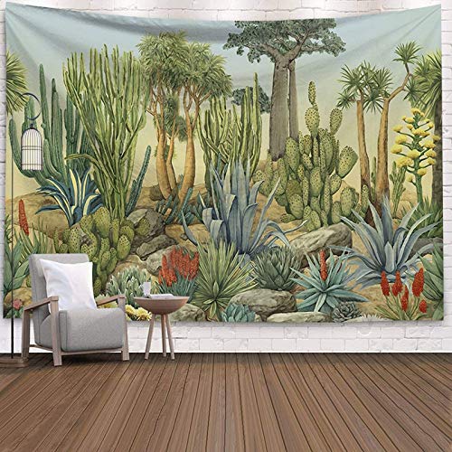 N / A Verde Tropical Colgante de Pared Cactus Tapiz suculentas 3D Flor Arte Alfombra Flamingo Tapiz Manta Yoga Mat Tapiz Tela de Fondo A4 130x150cm